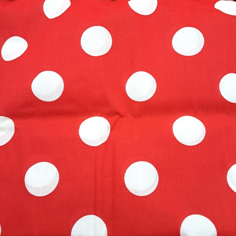 Red White Polka Dot Fabric Material Craft Sewing Decor 2.5 yard Vintage